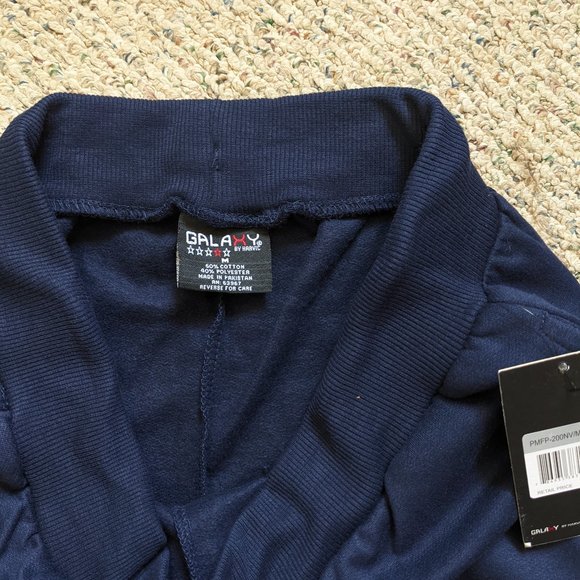 NWT Galaxy Jogger Pants Sweatpants Sz M NAVY Cotton Poly Blend - Picture 4 of 5